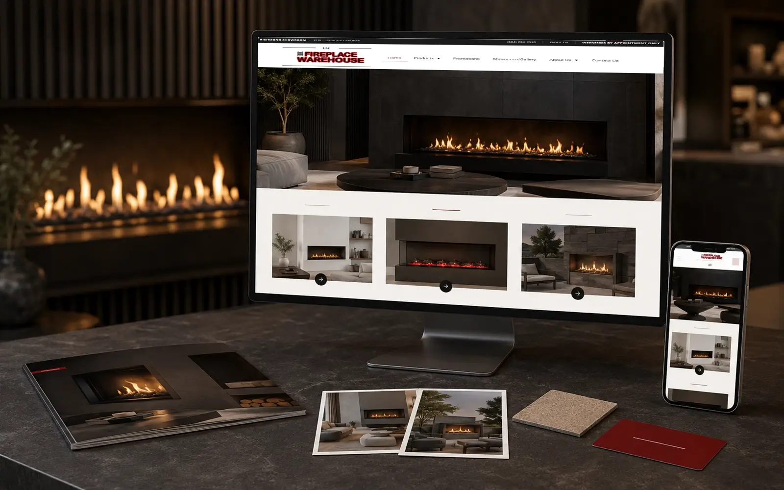 The Fireplace Warehouse website redesign