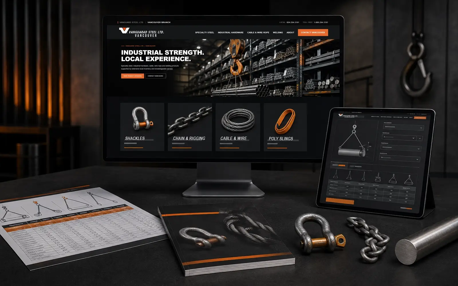 Vanguard Steel Vancouver website design and development