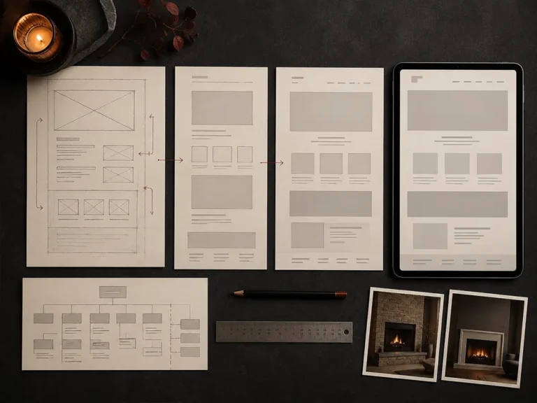pages of drawings for website flow